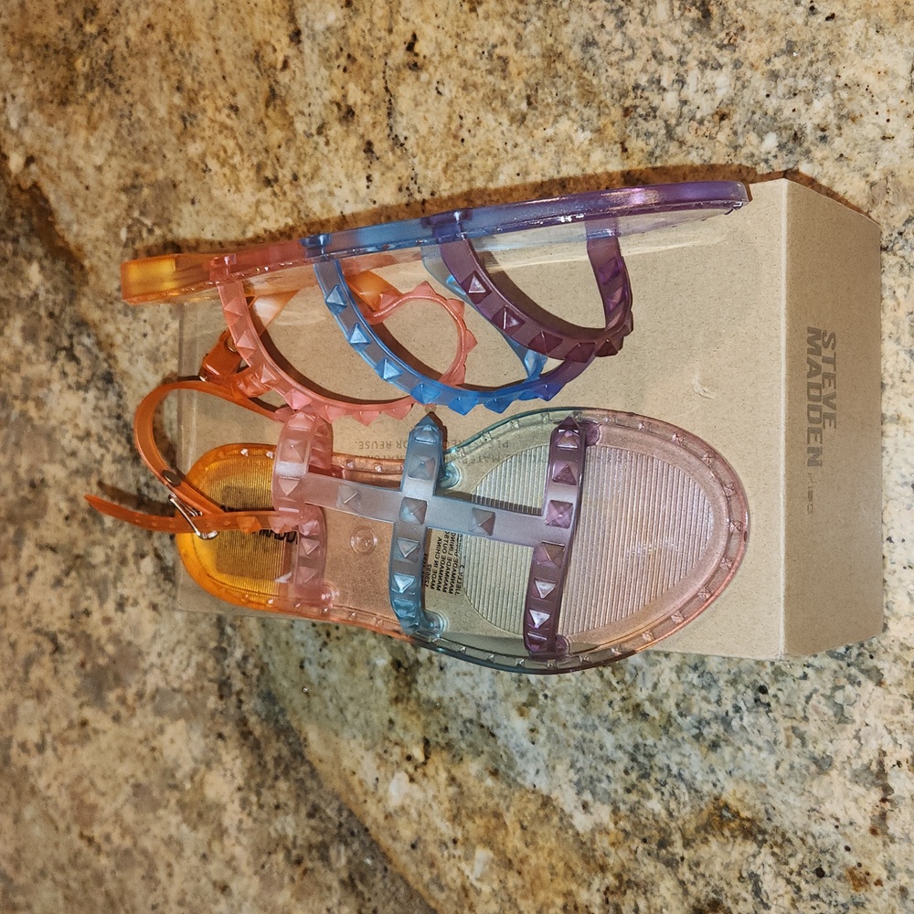 Steve Madden, Jelly Rainbow Gladiator Sandal Shoes.  NEW!